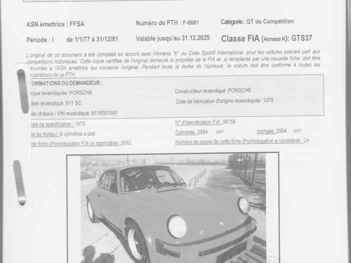 PORSCHE 911 SC 3.0L MAXI GR4 PTH FIA 1