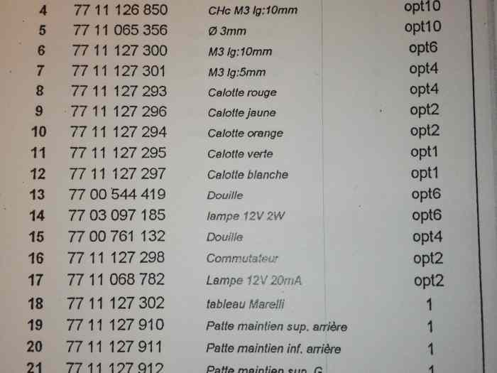 pieces tdb clio megane maxi kit car 1