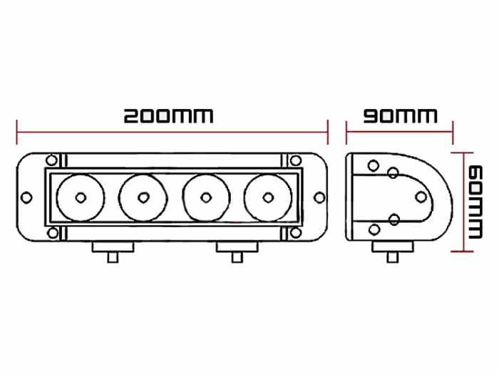 PACK RAMPE DE PHARES 16 LED + 2 PHARES DE VIRAGE 4 LED 3