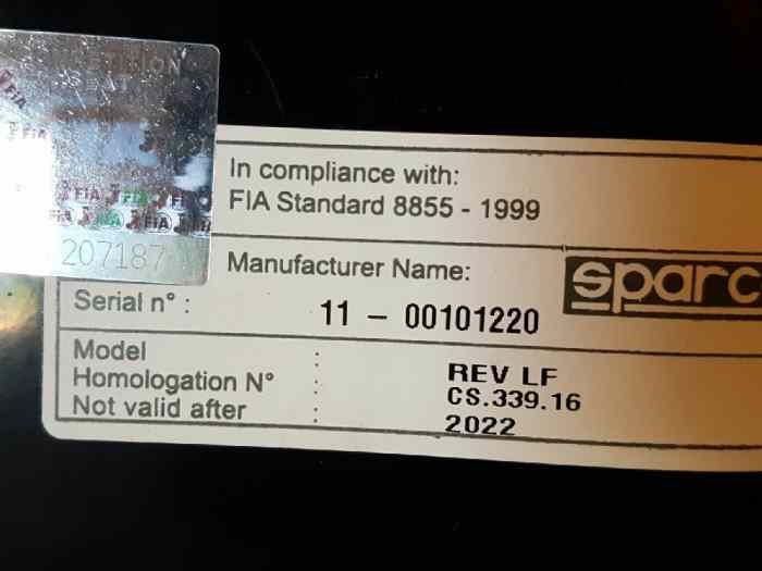 Baquet Sparco rev LF 1