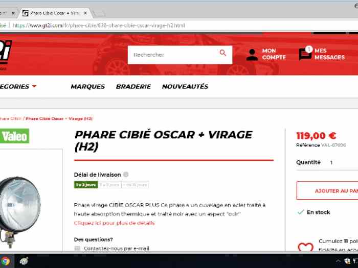 Phares de virages Cibié oscar + 5