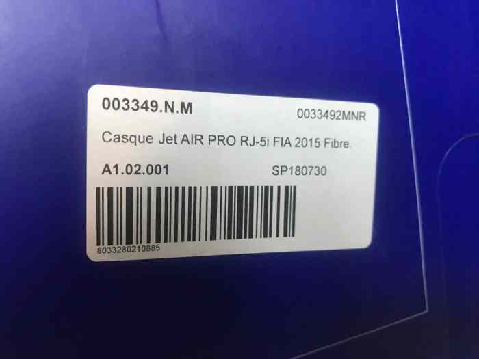 CASQUE SPARCO JET AIR PRO FIA Taille M Noir Neuf 2
