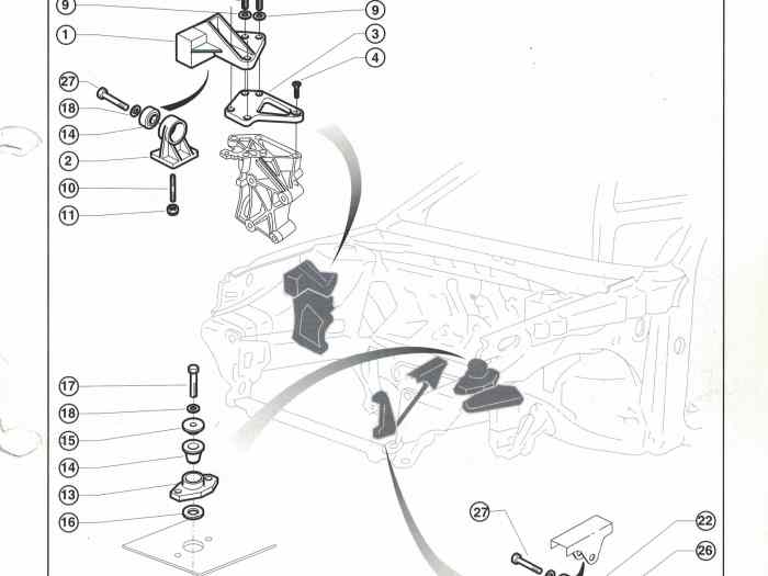 Support moteur 106 KIT car GRA 1