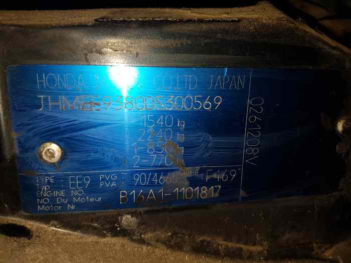 Caisse HONDA CIVIC EE9 2