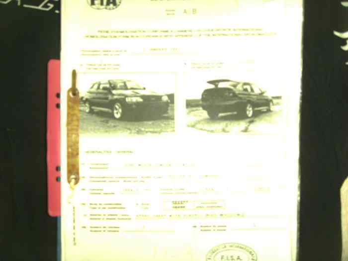 FICHE HOMOLOGATION FIA FORD ESCORT COSWORTH GR A et GR N 0