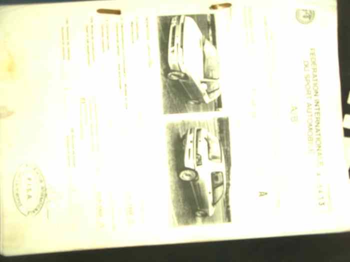 FICHE HOMOLOGATION FIA RENAULT CLIO GR N et GR A 1