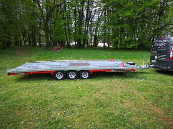 Remorques Brian James T Transporter 5m00 ou 5m50 x 2m07 ou 2m22 3500kg NEUVES EN STOCK 0