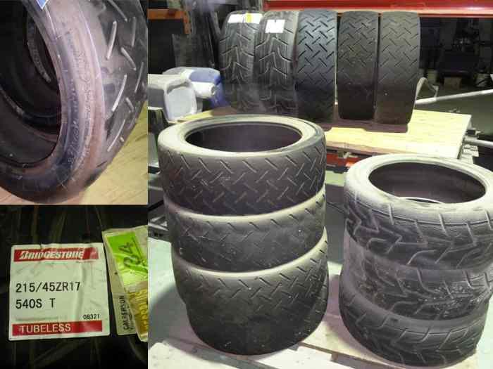 Lot de 12 vieux pneus en 17