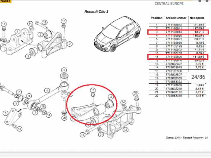 support de boîte de vitesses st75 for clio 3 cup rs 1