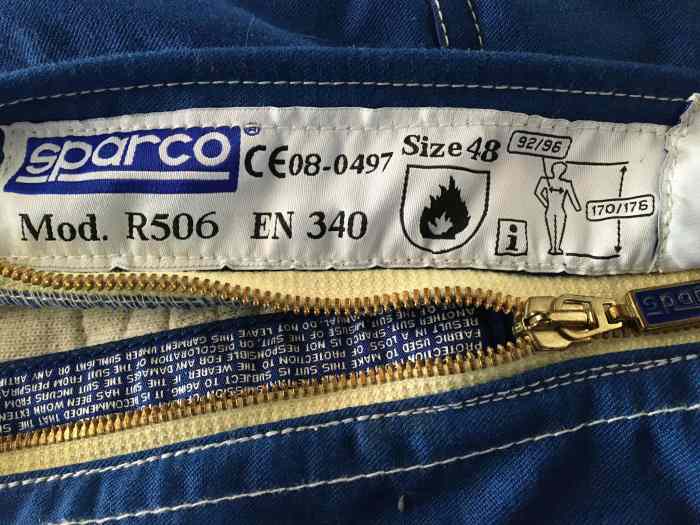 Combinaison SPARCO R506 T. 48 Bleue 2