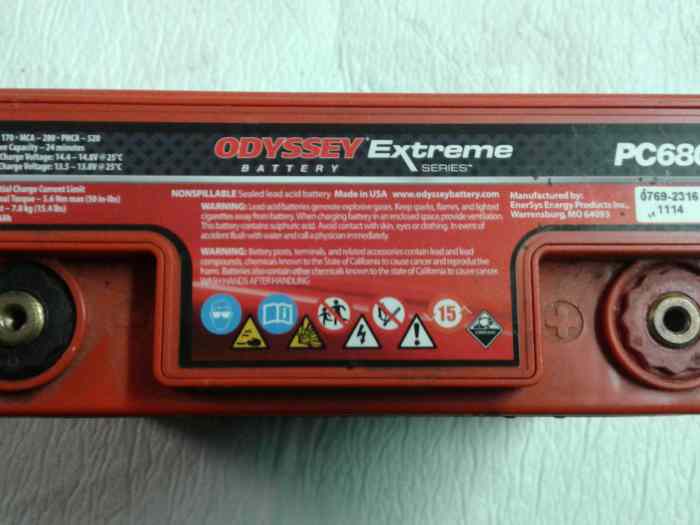 batterie sèche ODISSEY Extrème série PC 680 1
