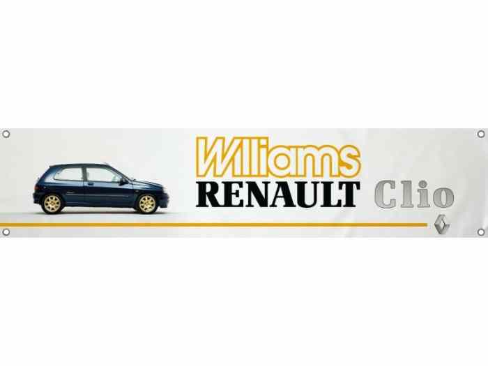 Bannière Renault Clio Williams 2.0 Bleu 1300 x 300mm