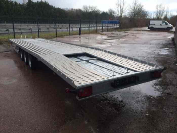 Remorque plateau porte double voitures 3 essieux INDIANA 8.50m x 2.00m 1