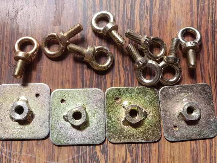 Lot de 8 anneau de fixation harnais + 4 contre plaques