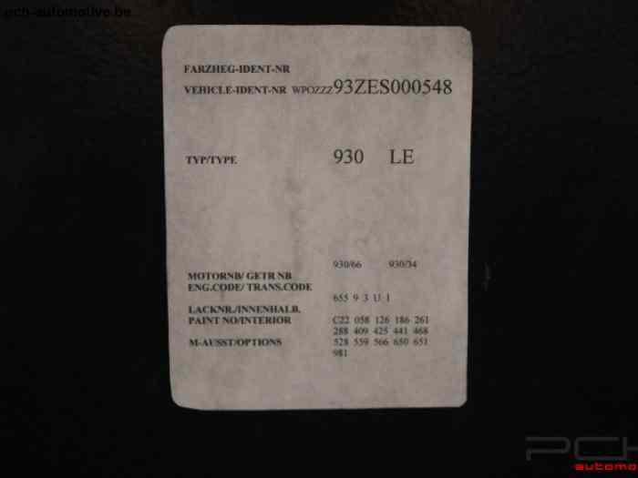 Porsche 930 Turbo 3.3 300cv - C22 ORIGINE BELGIQUE -185400KM-1984 5