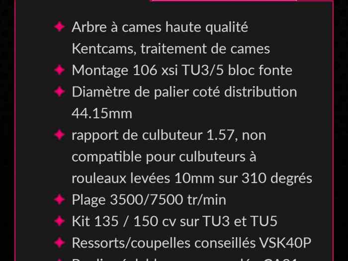 Arbre a came 106