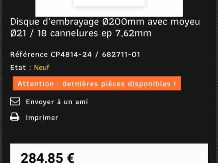 Embrayage ap racing neuf boite be 2
