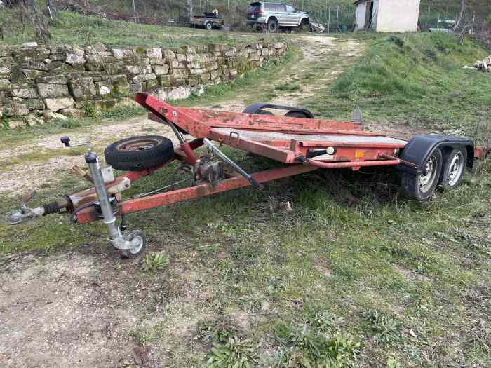 remorque double essieux basculante