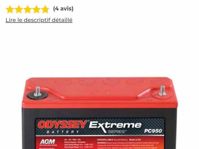 Batterie odyssée extrême racing pc950