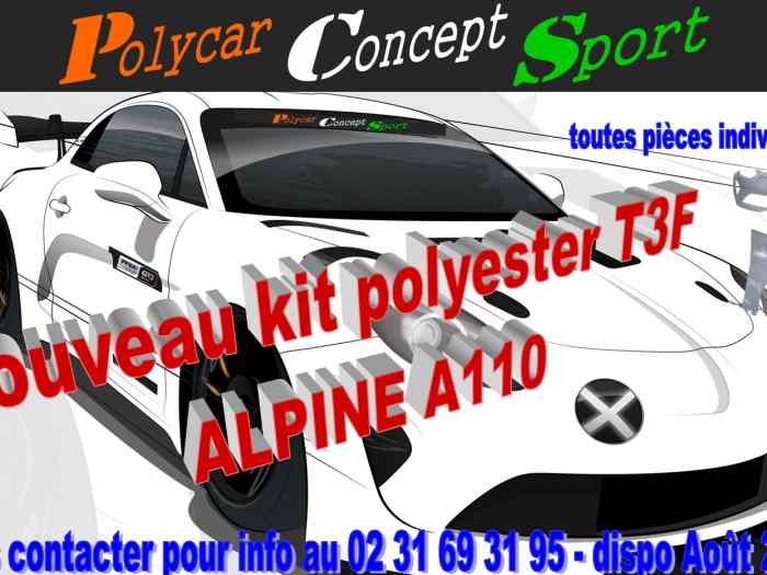 Kit carrosserie t3f nouvelle alpine a110 et clio 5 0
