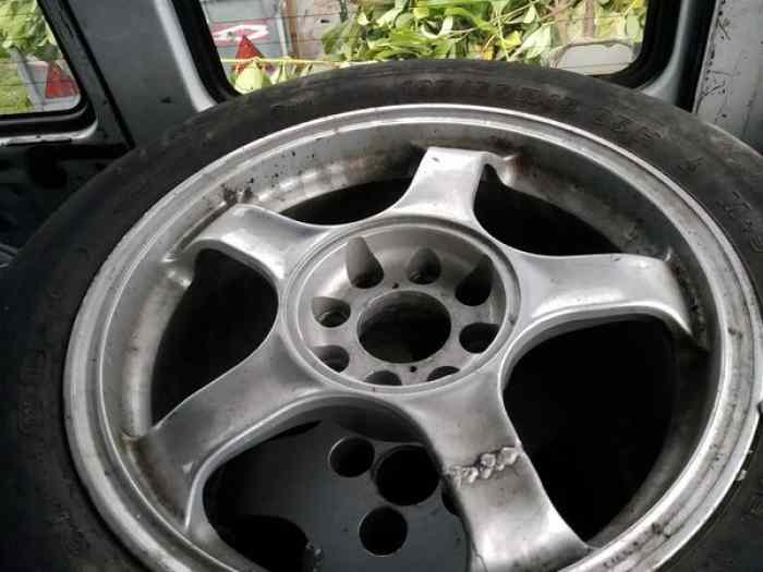 4 jantes targa double entraxe 4x100 4x108 en 15 pouces (une a réparer) 0