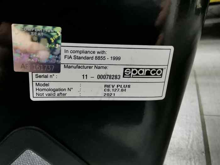 baquet SPARCO REV GRP TECH NOIR 2