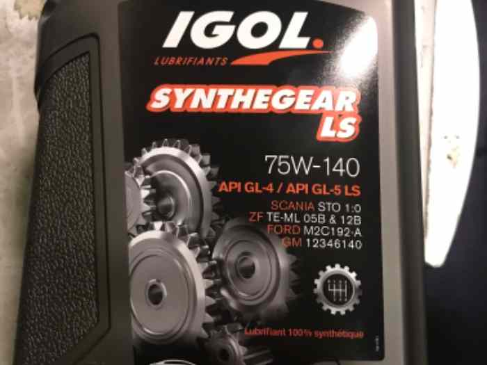 2 bidons 5L IGOL 75w-140 Synthegear LS neufs 0