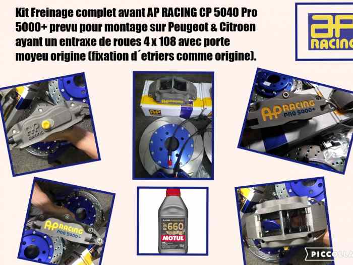 Propose Kits gros freins AP RACING CP 5040 Pro 5000+ pour Peugeot & Citroen entraxe de roues 4 x 108.