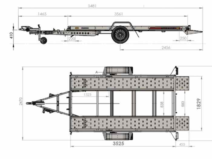 Remorque Porte voiture carflat PTAC 1400kg 1