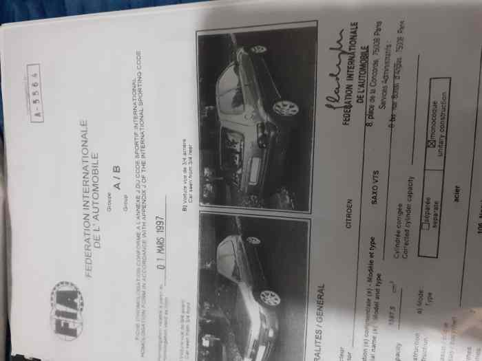 FICHE D HOMOLOGATION SAXO 16S
