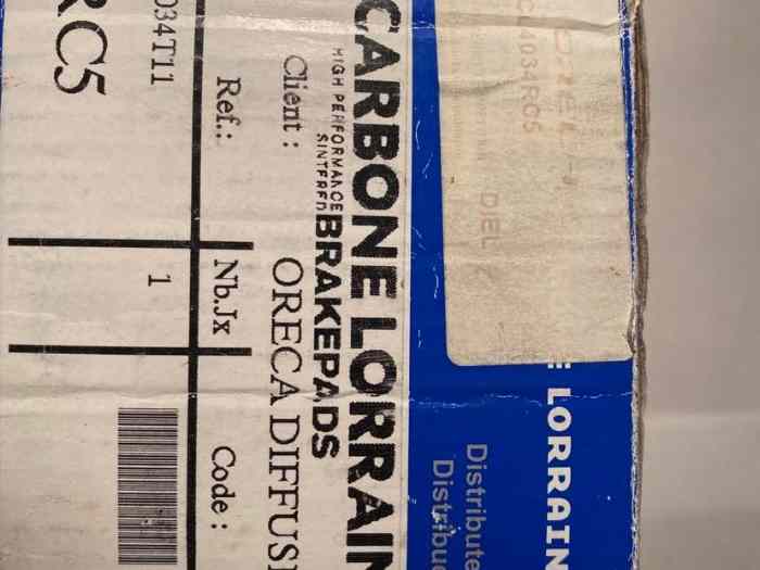 Plaquettes Carbone Lorraine RC5 arrière 4034 0