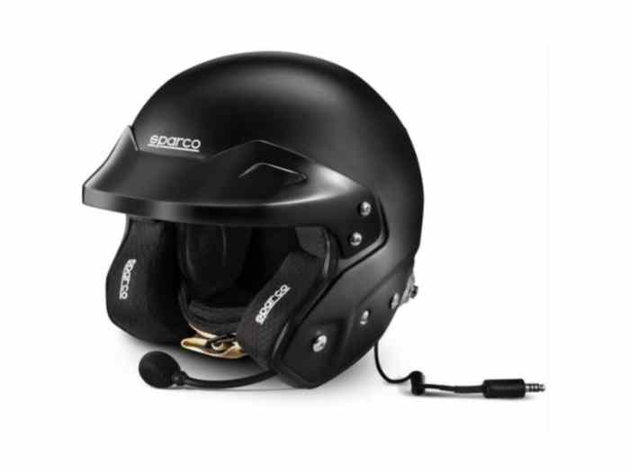 CASQUE JET FIA SPARCO RJ-I NOIR/MOUSSES NOIRES – photo 2 sur 3
