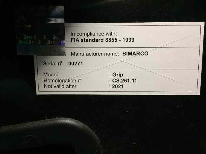 Siège baquet RRS