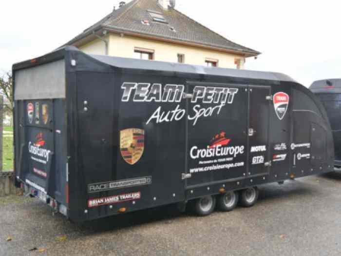 TEAM PETIT vends Remorque Brian James Race transporter 6 Full Options! 2