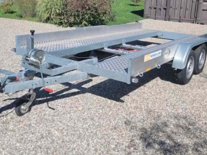 REMORQUE 2 ESSIEUX FREINES AMT 1500.400 ECO PORTE-VOITURE DETAREE 1100 KG PERMIS B96 0