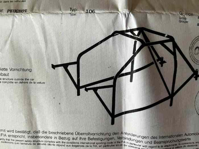Papier homologation arceau OMP 106 1
