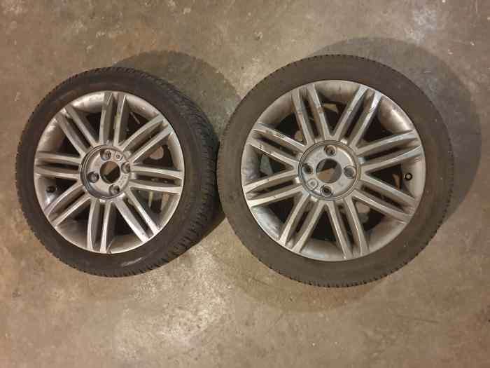 2 pneus neiges Dunlop 16p + jante 1