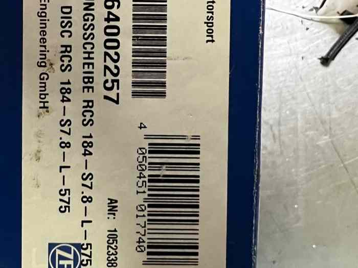 disque embrayage Neuf SACHS ZF Race RCS 184-S7.8-L-575 2