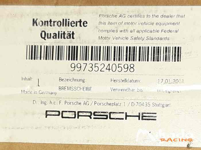 Disques ar neufs PORSCHE GT3 – photo 4 sur 4