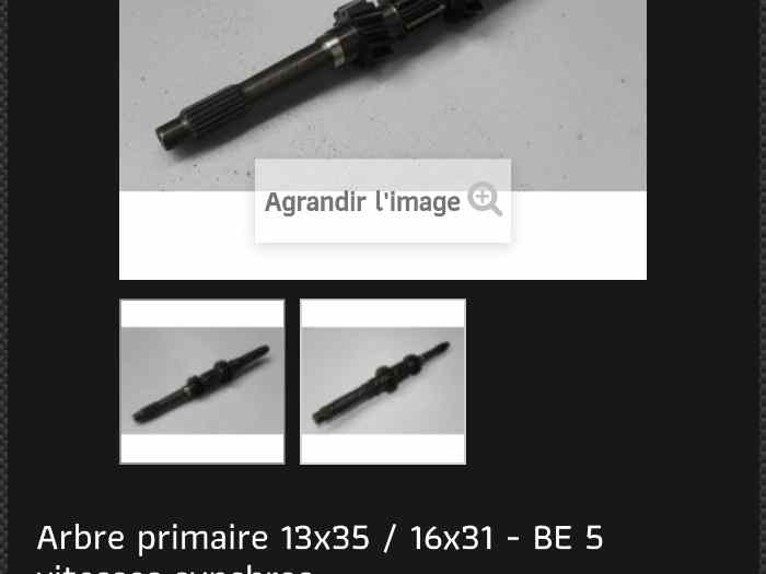 Recherche Arbre primaire boîte BE