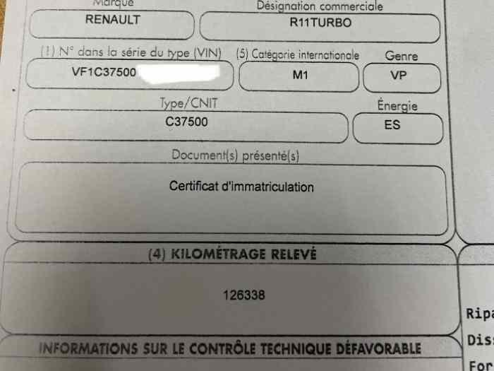 Moteur R11 Turbo phase 2 3