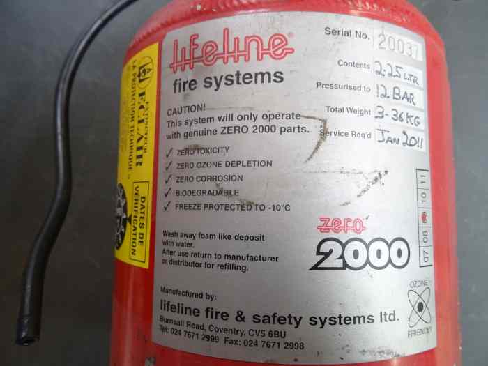 Extincteur en alu lifeline 2kg de 2010 pour voiture ou divers 3