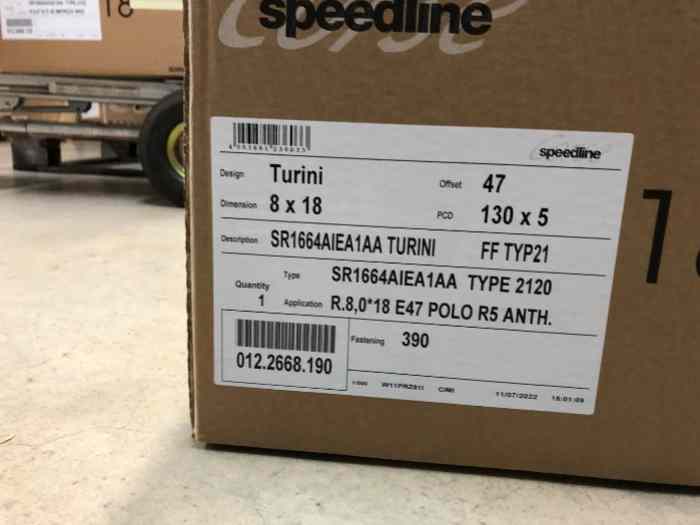 Jante SPEEDLINE 2120 - POLO R5 - 8x18 5x130 ET47 !! 195€TTC !! 2