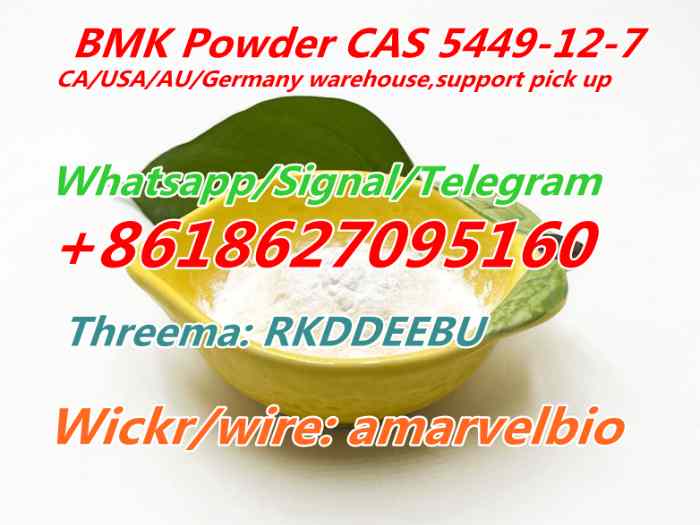 whatsapp/telegram/signal+8618627095160 supply bmk powder cas 5449-12-7 4