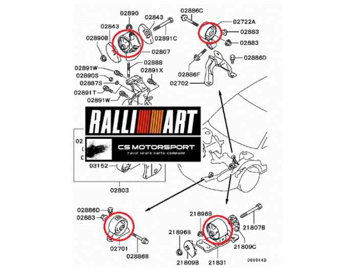 Kit supports moteur boite RALLIART Lancer Evo 7 8 9 0