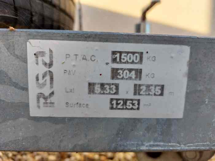 Remorque porte voiture Satellite 1500Kg 2