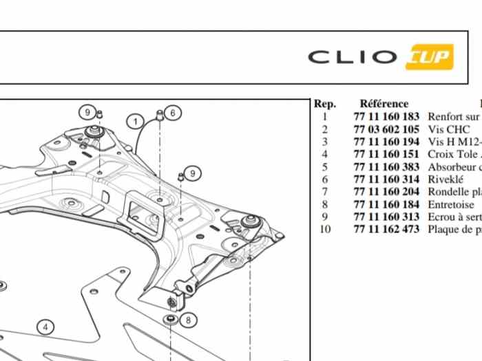 Front Axle Frame Clio 3 Cup