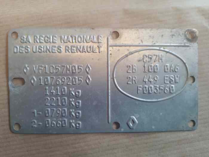 Plaque clio williams C57M