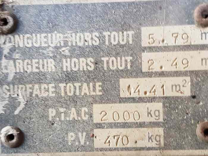 Remorque porte voiture 2000kg, double essieu AMCA NOVAL 1
