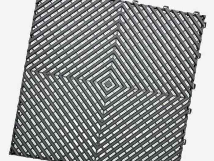 Dalle de sol IZIFLOOR en PVC clipsable gris et jaune 0